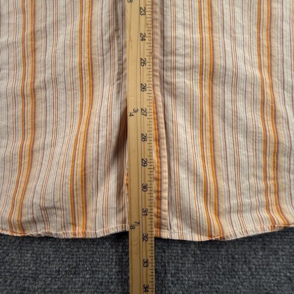 Sean John Button Up Shirt Men Long Sleeve Orange Striped 2XL Cotton Hip Hip Logo - Picture 4 of 16